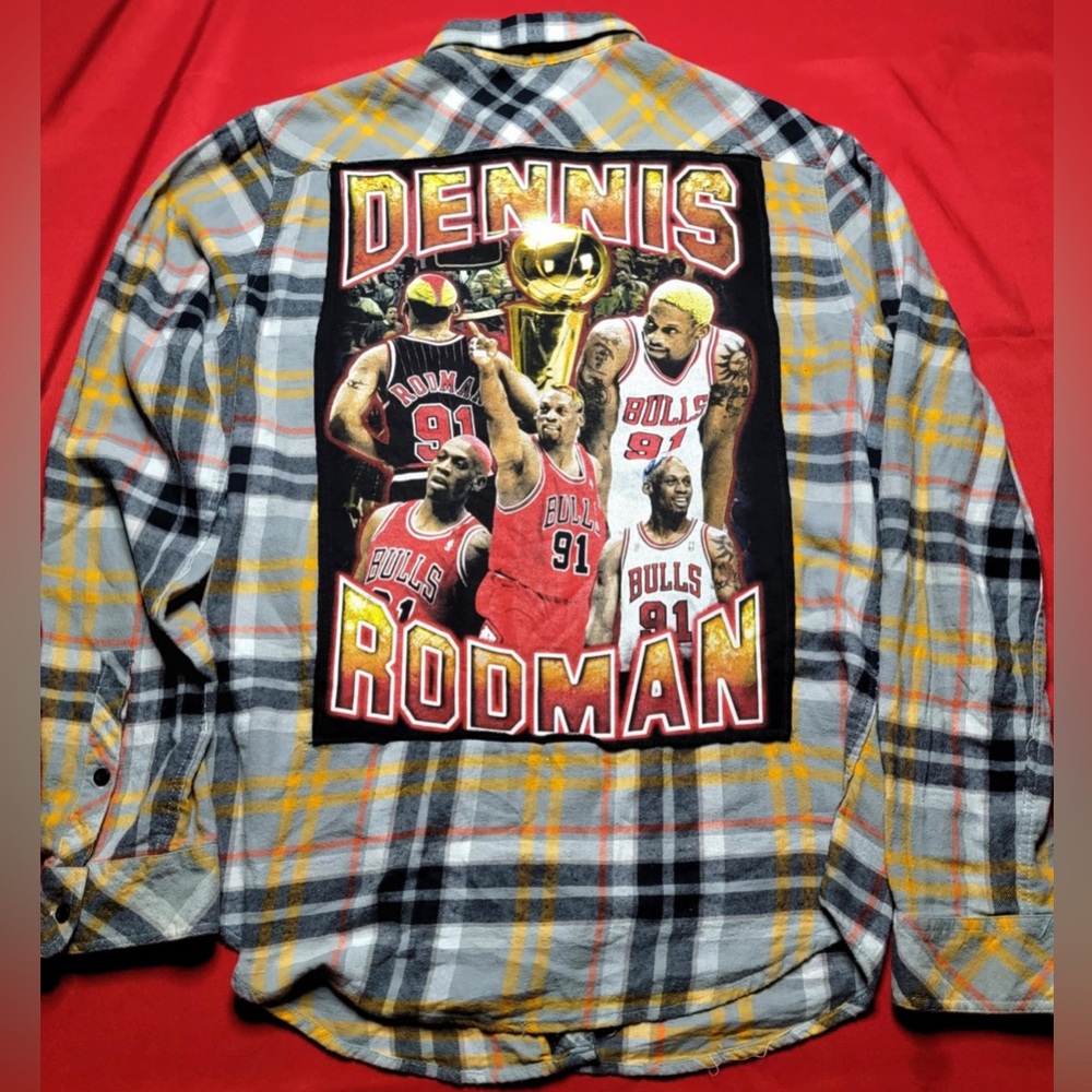 One Of A Kind Uncycled Dennis Rodman Flannel